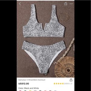 SHEIN size M, black and white polka dot swimsuit